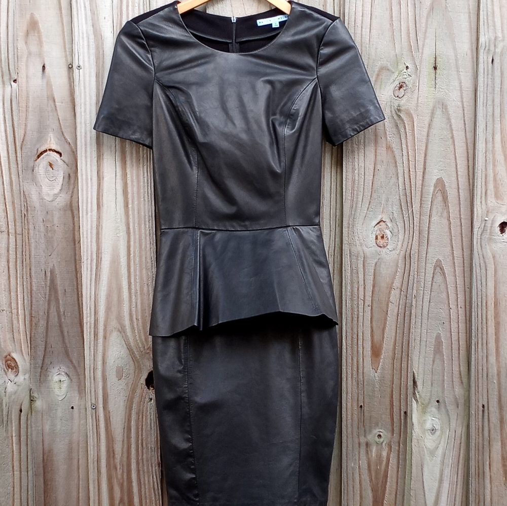 NWOT- Antonio Melani Genuine Leather/Knit Dress